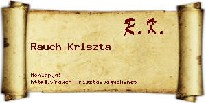 Rauch Kriszta névjegykártya